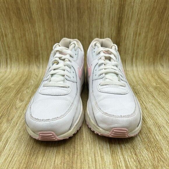 Women's Size 8.5 Youth 7 - Nike Air‎ Max 90 LTR White Sneakers Shoes CD6864-121 - Picture 2 of 9